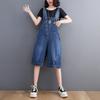 Loose Suspender Jeans Women Sleeveless Jeans Jumpsuit Summer Streetwear Denim Overalls Baggy Solid Wide Legs Denim Shorts
