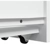 Narrow Wheeled Bathroom Cabinet, Bathroom Corner Storage Cabinet, White Engineered Wood