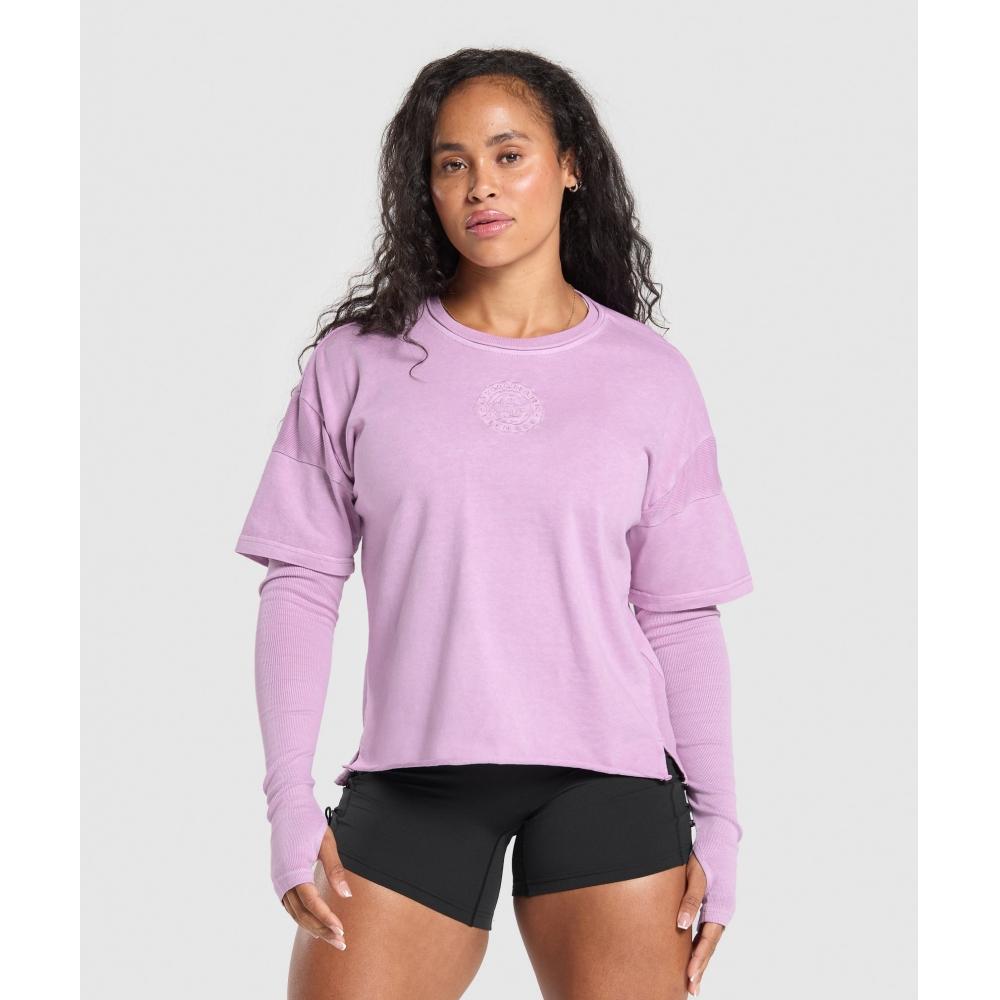 

Gymshark Premium Legacy Washed 2 In 1 Long Sleeve Warm Lilac B9a5t Pb1m S