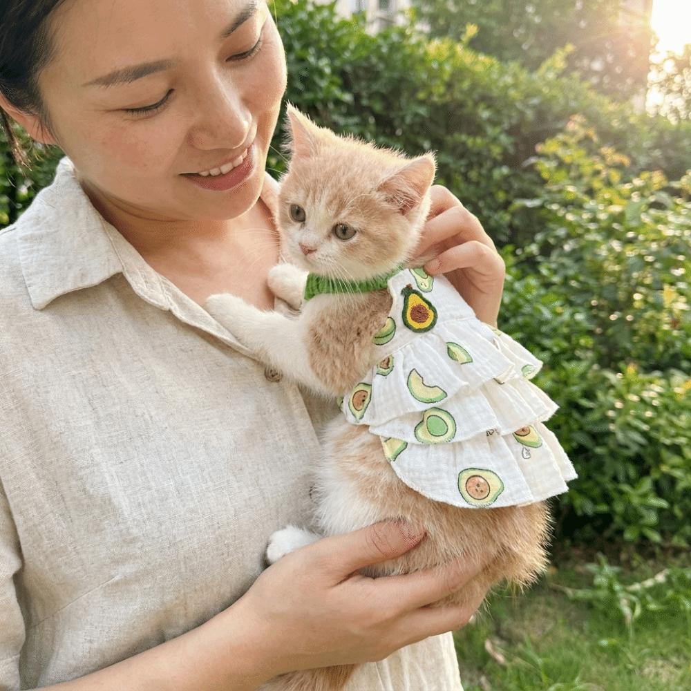 Cotton Dog Suspenders Dress Thin Breathable Summer Cat Clothes Puppy Princess Skirt Spring