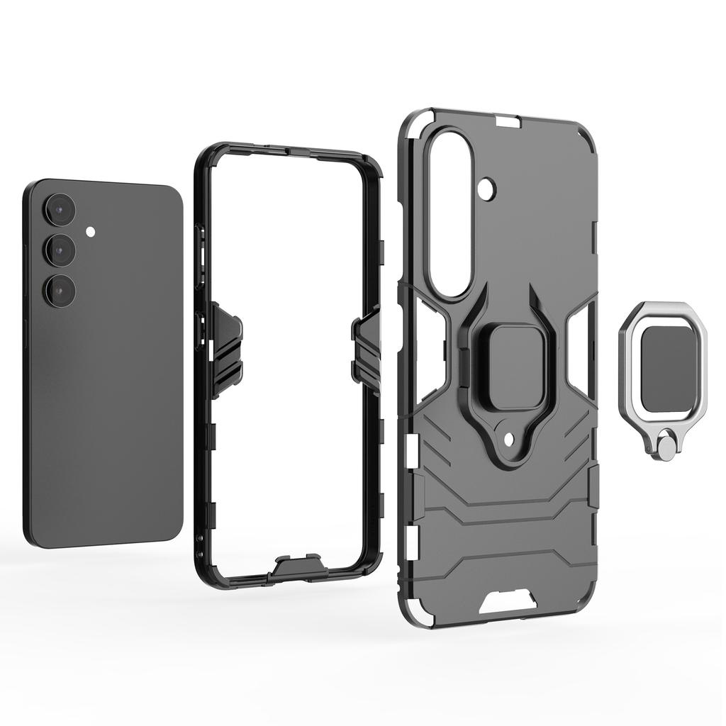 For Samsung Galaxy S25+ Case PC+TPU Protective Phone Cover with Ring Kickstand