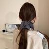 Korean style striped fabric square scarf large intestine hair tie women's new temperament low ponytail head rope high-end hair accessories