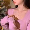 Fashion light luxury pearl necklace titanium steel does not fade women's versatile high-end sense collarbone chain exquisite accessories