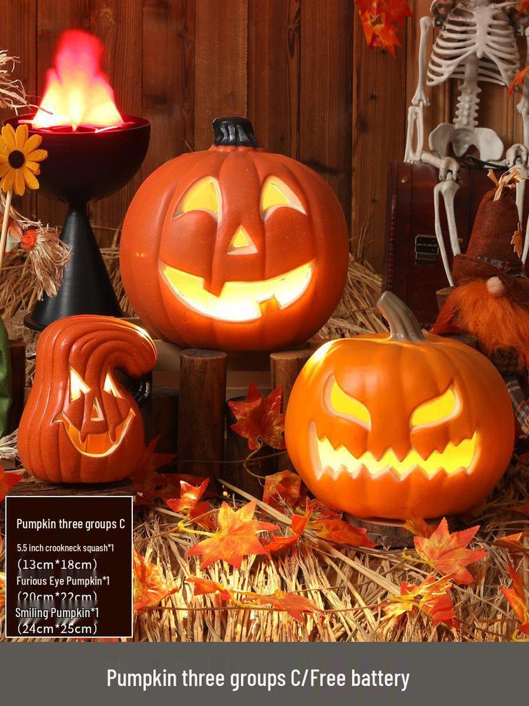 Luminous Halloween Pumpkin Lantern Decoration - Large Outdoor Display for Shopping Malls and Events
