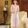 Elegant French Lace Modal Princess Nightgown - Women's Long Sleeve Sleepwear for Spring and Autumn