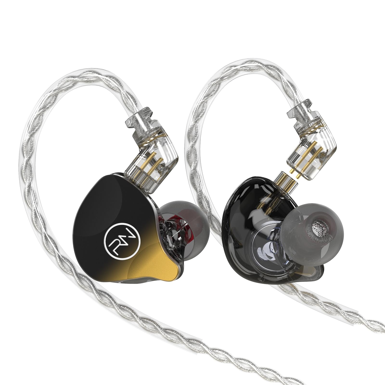 

RevoNext RH213BK-C, 2D Magnetic Dynamic Driver, HiFi In-Ear Headphones, 0.75mm 2Pin-Type-C Connector, BlackYellow, Compatible with iPhone 15