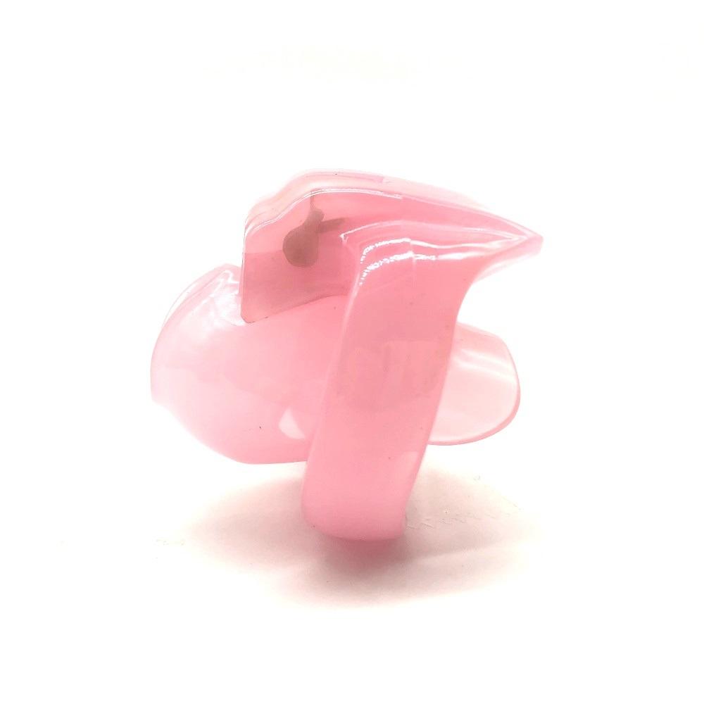 Pink Resin HT V4 Male Chastity Device with 4 Penis Ring Plastic Cock Cage Penis Bondage Fetish Chastity Belt Sex Toy For Men
