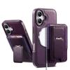 CASENEO For iPhone 17 Case with Foldable Kickstand TPU PU Leather PC Card Bag Magnetic Phone Cover Compatible with MagSafe
