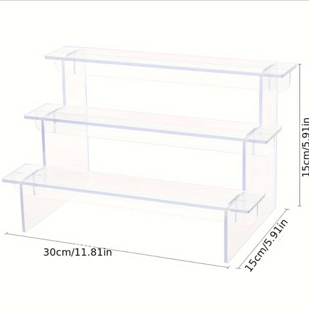 3-5 Tier Acrylic Display Stand Transparent Ladder Display Riser Rack For Cupcake Perfume Jewelry Doll Figures Décor Organizer