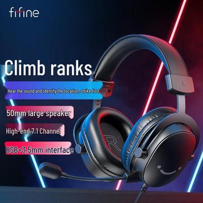 FIFINE H9 Gaming Headset with 7.1 Surround Sound, USB & 3.5mm Wired Control for PC/Desktop.