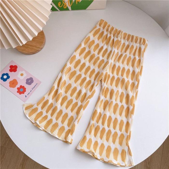 Kids Summer Mosquito Repellent Wide Leg Printed Straight Pants Comfortable and Stylish