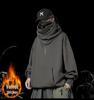 Men's Trendy Motorcycle Hooded Sweatshirt - Spring/Autumn Hip-Hop Style, High Collar, Loose Fit, Available in Light and Plus Velvet Options.