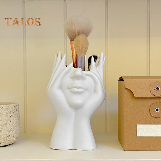 Face Flower Vase White Female Form Face Dining Table Centerpiece Modern Nordic Style Decorative Art Vase for Home Living Room Office Book Shelf Decor