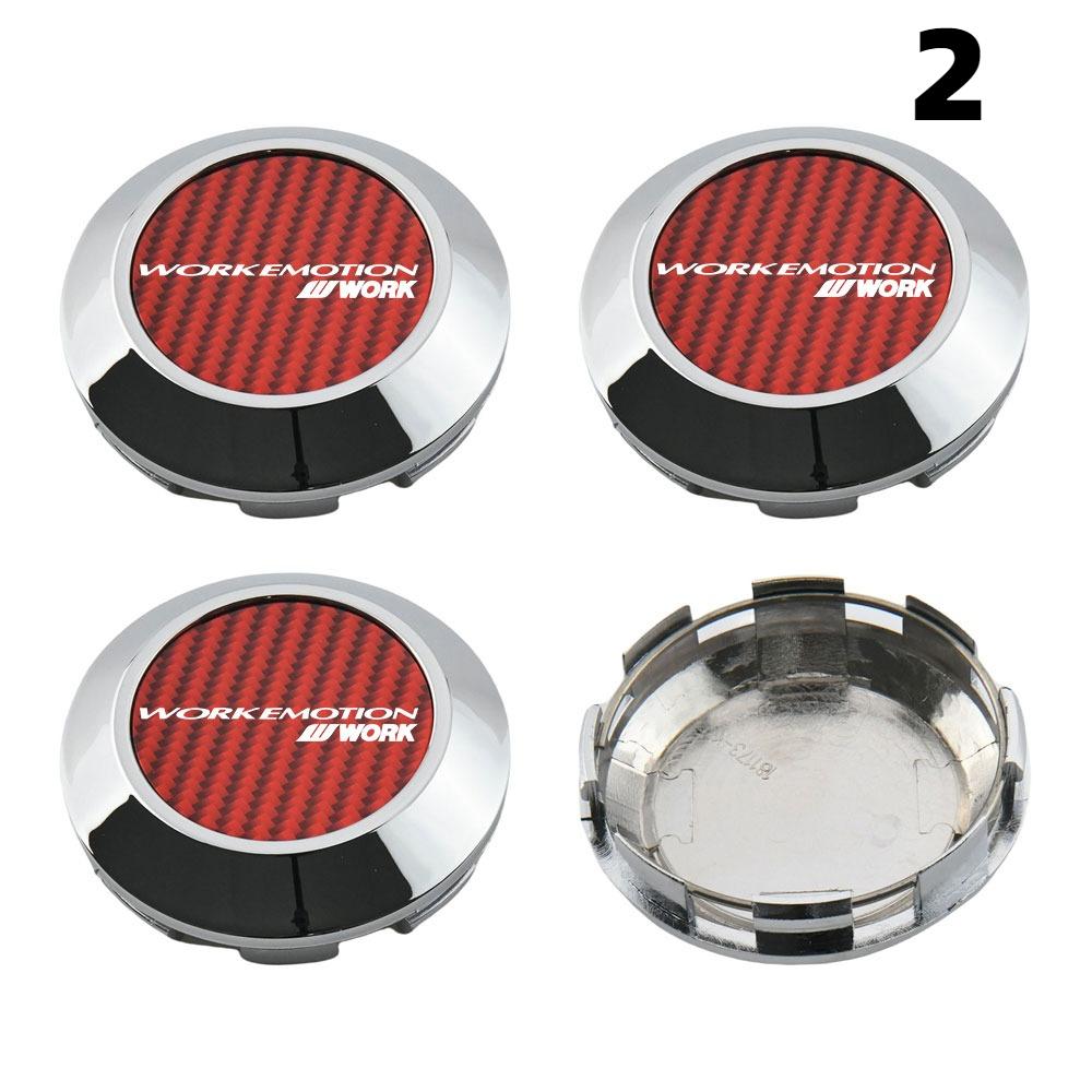 4PCS OD 76MM / ID 72MM Cap For Rims WORK EMOTION EQUIP MEISTER VS Emblem Wheel Center Cap Sport Car Logo Wheel Cover Hub Caps