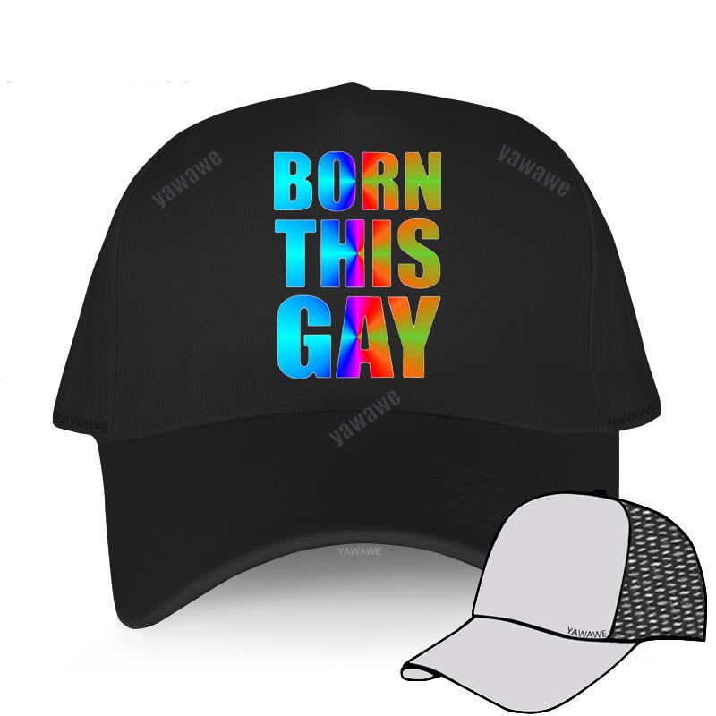 Sportovní čepice značky Funny Design pro muže bavlna Baseballové čepice Born This Gay letní móda Čepice dámská Nastavitelná volnočasová golfová čepice