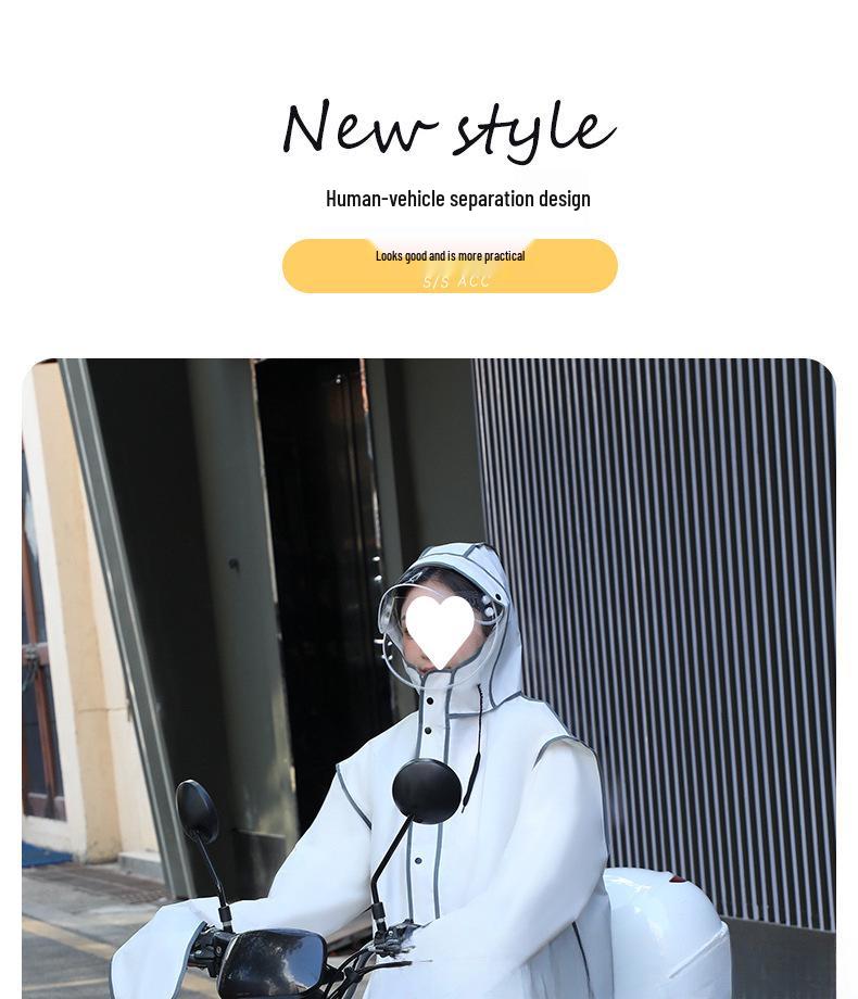 Full-Length Rainproof Poncho for Adults - Unisex Raincoat for Electric Car or Bicycle Riding