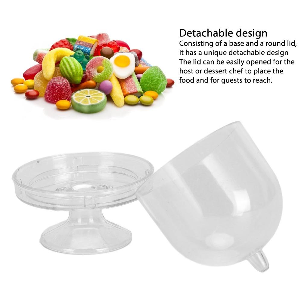 12pcs With Dome Cover Small Cake Display Stand Mini Size Cake Plate With Lid Dessert Tray  Tea Party