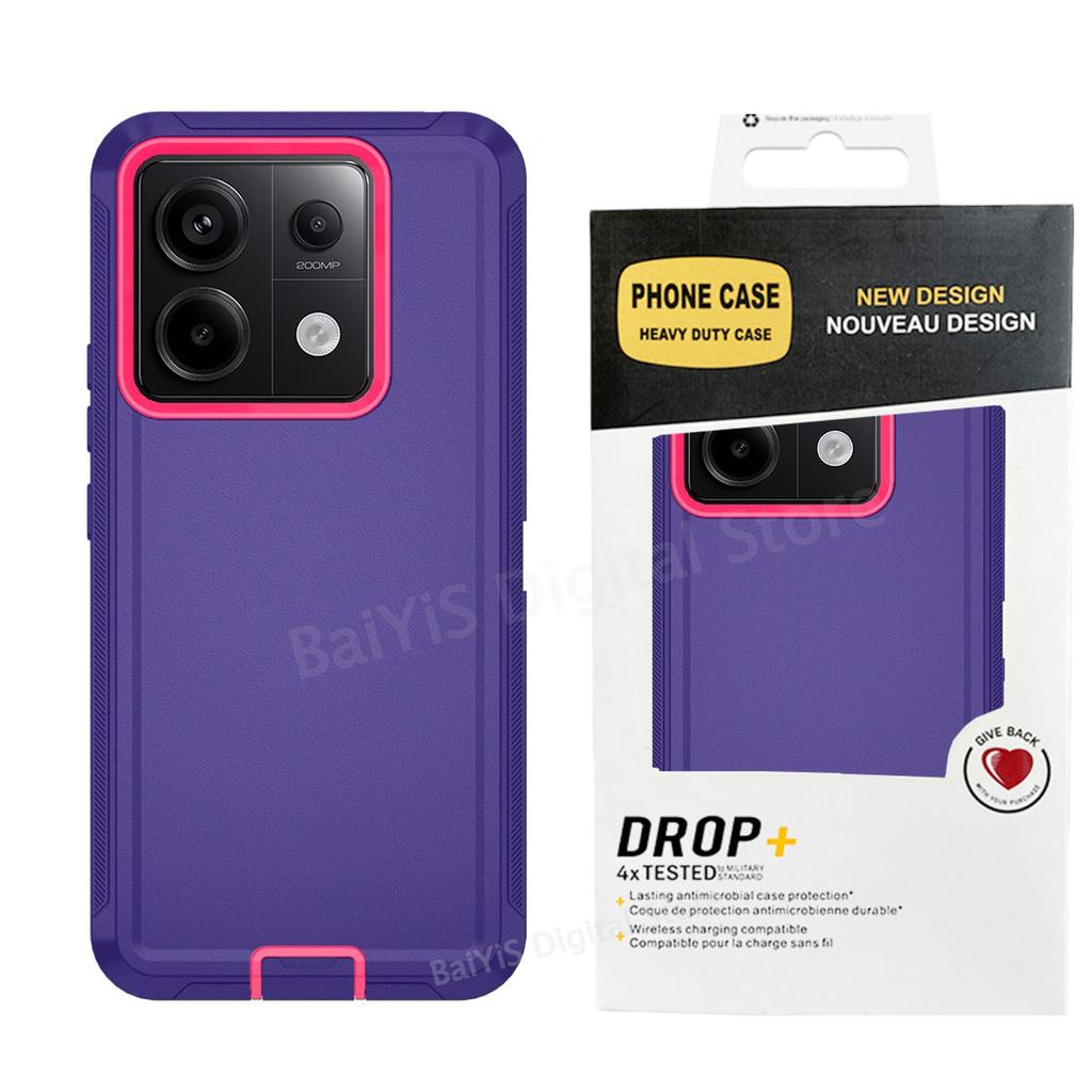 Custodia Robusta Ibrida OTT Defender per Xiaomi Redmi Note 15 13 Pro Plus 4G 5G 15C 13R - Copertura Protettiva Antiurto a 3 Strati