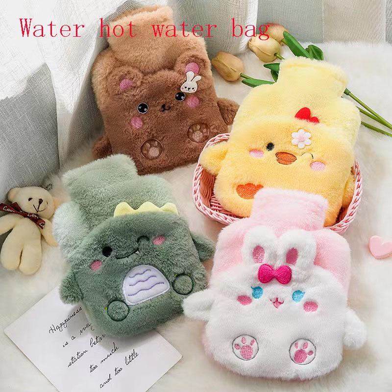 Cartoon Plush Hot Water Bottle & Hand Warmer - Removable, Washable, Cute Design for Students and Babies