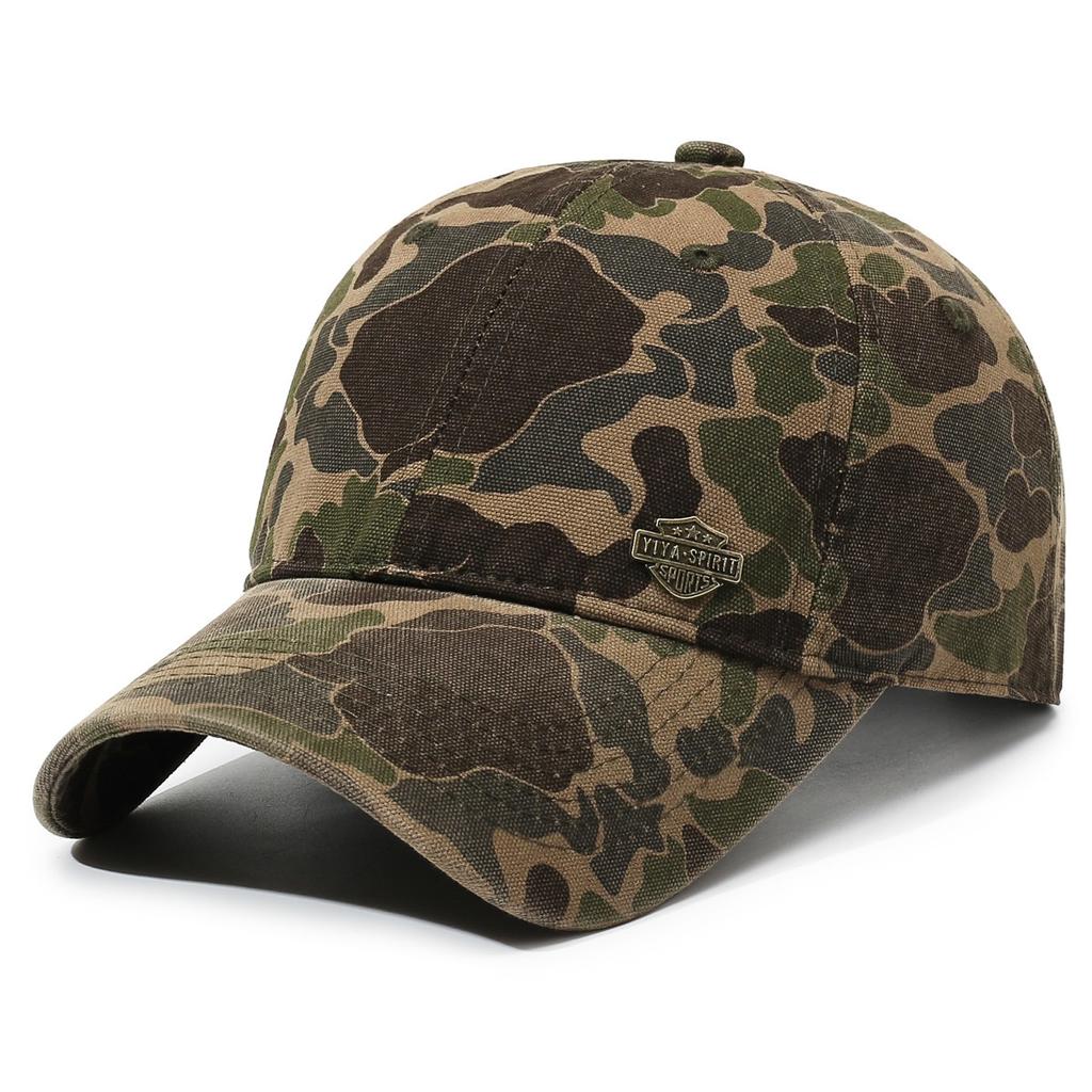 Gewaschene Kappe Outdoor Camouflage Baseballkappe für Herren und Damen Vielseitige Mode Weiches Oberteil Sonnenschutzkappe