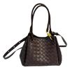 2024 Summer Woven PU Parachute Handheld & Crossbody Basket Bag with Metal Rope Buckle