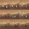 3PCS Fashion Water Drop Huggie Hoop Earrings Set for Women Three-petal Flower Stud Earrings Prevent Allergy Piercing Jewelry