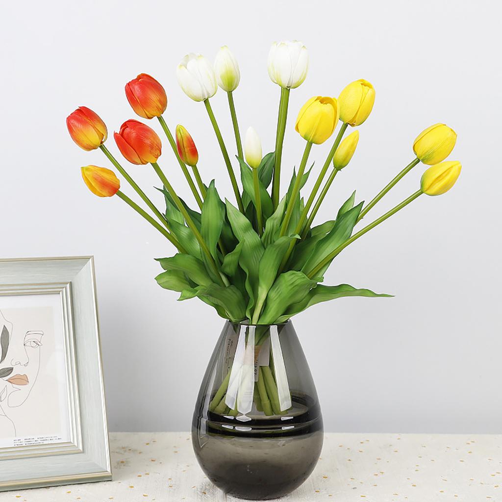 Yousheng Simulated Tulip 37cm Artificial Tulip Faux Silk Fake Tulip Flower Bulk for Vase Wedding Home Decor Spring Parties Mother's Day Gift