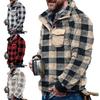 Men Sweatshirt Plaid Thicken Pullover Loose Winter Sweatshirt for Daily Wear