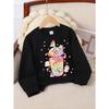 Kids Crewneck Sweatshirt, Rainbow Unicorn Bubble Tea Creative Print,Daily Casual Top for Spring & Autumn