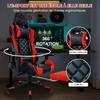 Fauteuil de bureau - FOXSPORT - Réglable - Repose-pieds - Cuir Rouge