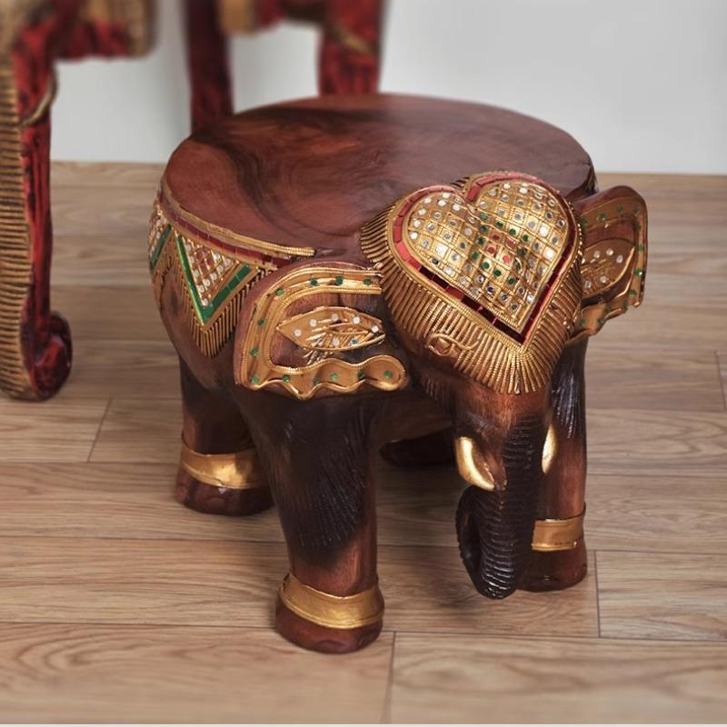 Elephant Shoe Changing Stool Wooden Children Stools Multifunctional Modern Living Room Stool Aesthetic Luxury Entrance Stools