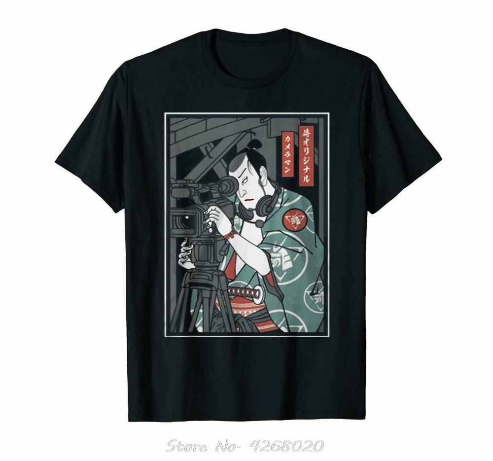 

Samurai Photographer Taking A Shot Camera Man Funny Black New Pure Cotton Short Sleeves Hop Fashion ONeck Casual T Shirt S