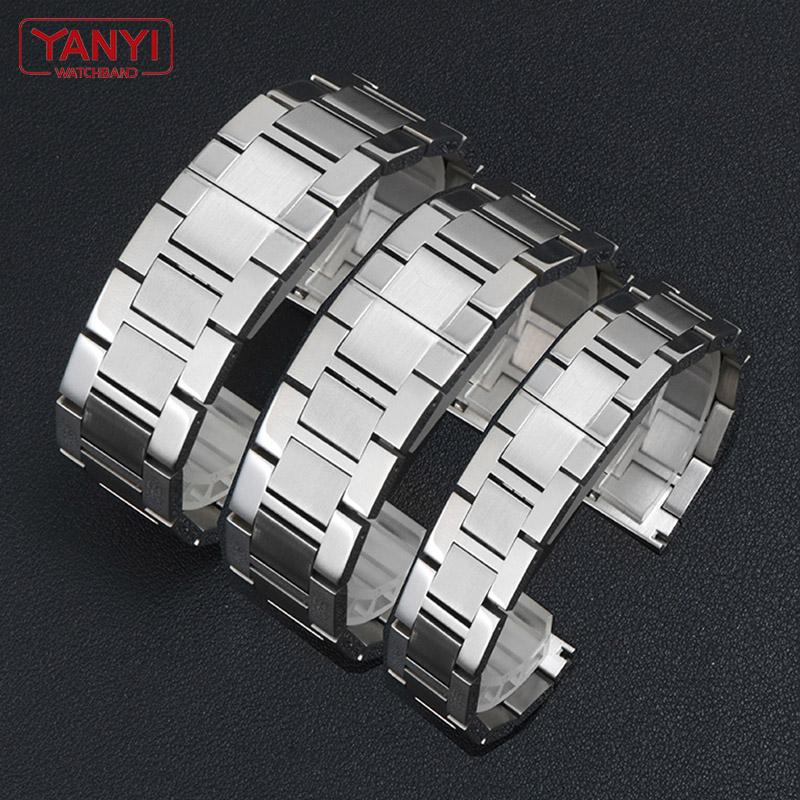 Stainless Bracelet Steel Solid Metal Watchband 16mm 17.5mm 20mm 22mm 23mm for T-ANk S-OLO Watch Band Couples Watch Strap