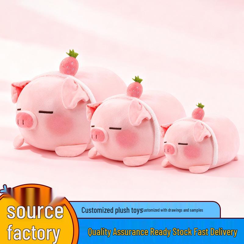Cute Strawberry Piglet Plush Doll Pillow - Perfect Birthday Gift & Backrest