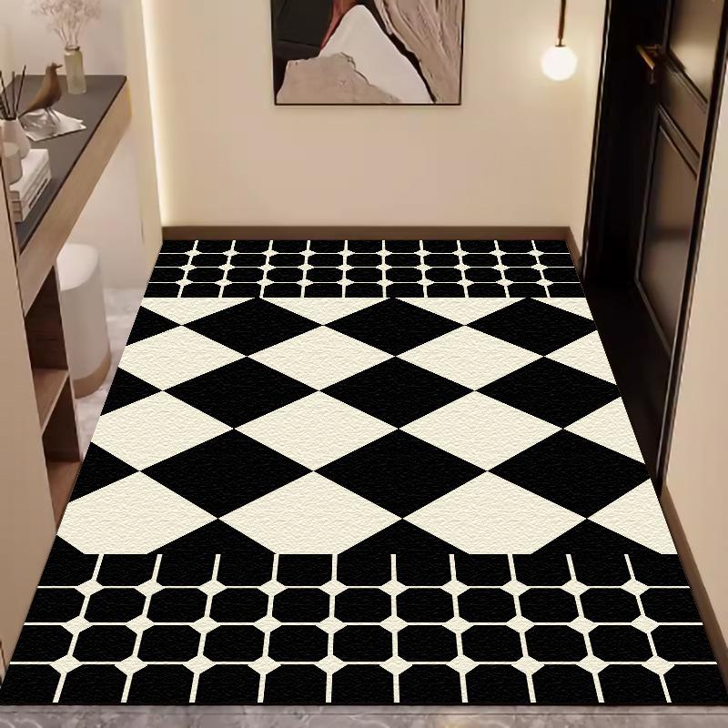 Luxury Leather Entrance Mat: Wash-Free, Wipeable Door Mat for Home and Porch