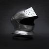 Medieval Knight Close Helmet Steel Full Face Visor Armor Gothic Armet Helmet for LARP, Cosplay Display
