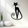 Black Cat Iron Wall Art, Metal Statue Mural for Office Patio Halloween Decor, Gift for Cat Lovers Rustic Farmhouse Hanging Ornament