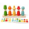 Kids Color Shape Stacked Matching Game Montessoris Wooden Toys Fine Motor Skills