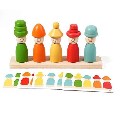 Gioco di impilamento e abbinamento Colore Forma per Bambini Giocattoli in Legno Montessoriani Abilità Motorie Fini