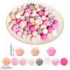 95 Pcs Colorful Round Silicone Loose Bead for Keychain DIY Octagonal Bead Making Kit for Bracelet Necklace Jewelry Craft