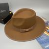 2023 Sombrero Fedora de Lana Sintética para Hombre Mujer Ala Ancha Accesorios de Lazo Pluma Otoño Invierno Caballero Sombrero Panamá Jazz