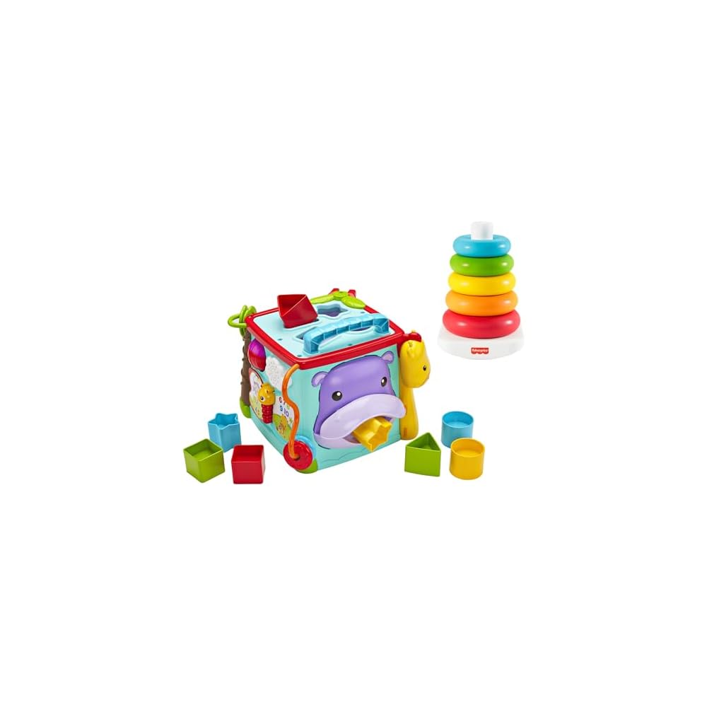 

Fisher Price Bilingual Learning Box and Rocking Tower Set Educational Toys for Babies and Toddlers Multi-Color