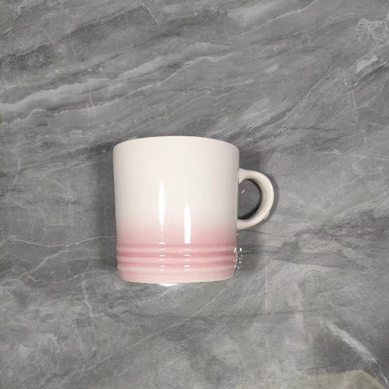 Popular Nordic Style Color Gradient Mugs Creative Macaron Mug Gradient Color Cool Color Rainbow Cup Ceramic Cups with Hand Gift