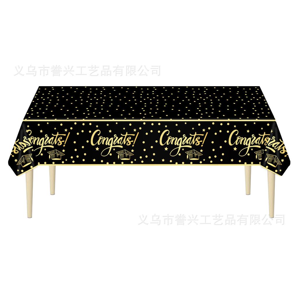 Graduation Season Party Tablecloth Party Students Disposable Pe Tablecloth Decoration Waterproof And Oil-Proof Arrangement Props