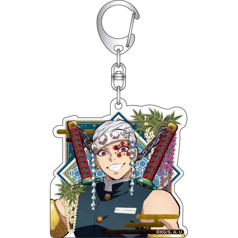 Keychain Pendant Anime Demon Slayer Kimetsu No Yaiba Kamado Tanjirou Double Sided HD Bag Pendant Gift For Fans Cosplay Props Jewelry Gift
