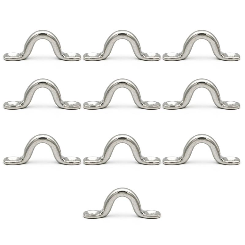 

Ручка для двери лодки, нержавеющая проволока, кольцо для ремня, такелажная петля Bimini, пластина 10 шт. серебряный