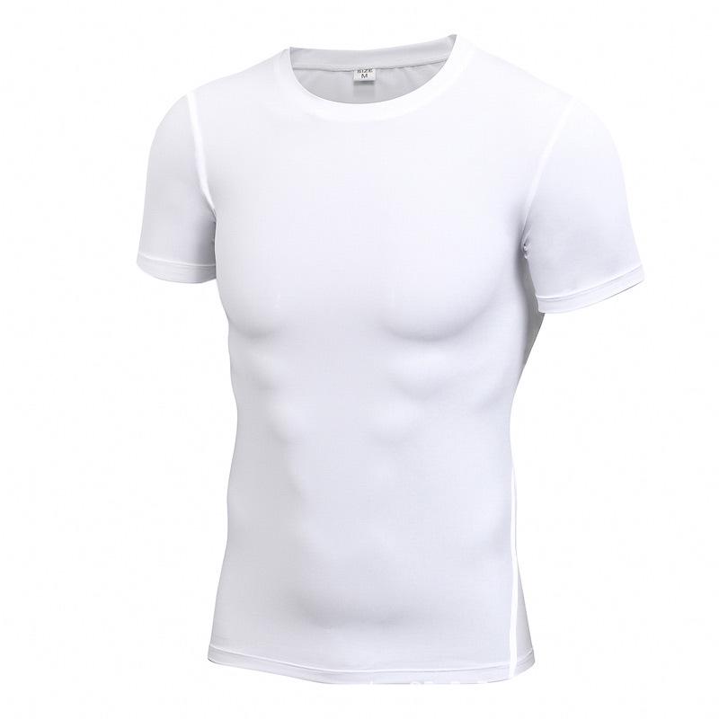 Men's Short Sleeve Compression Sports Top - Breathable, Quick-Dry Base Layer for Running and Basketball
