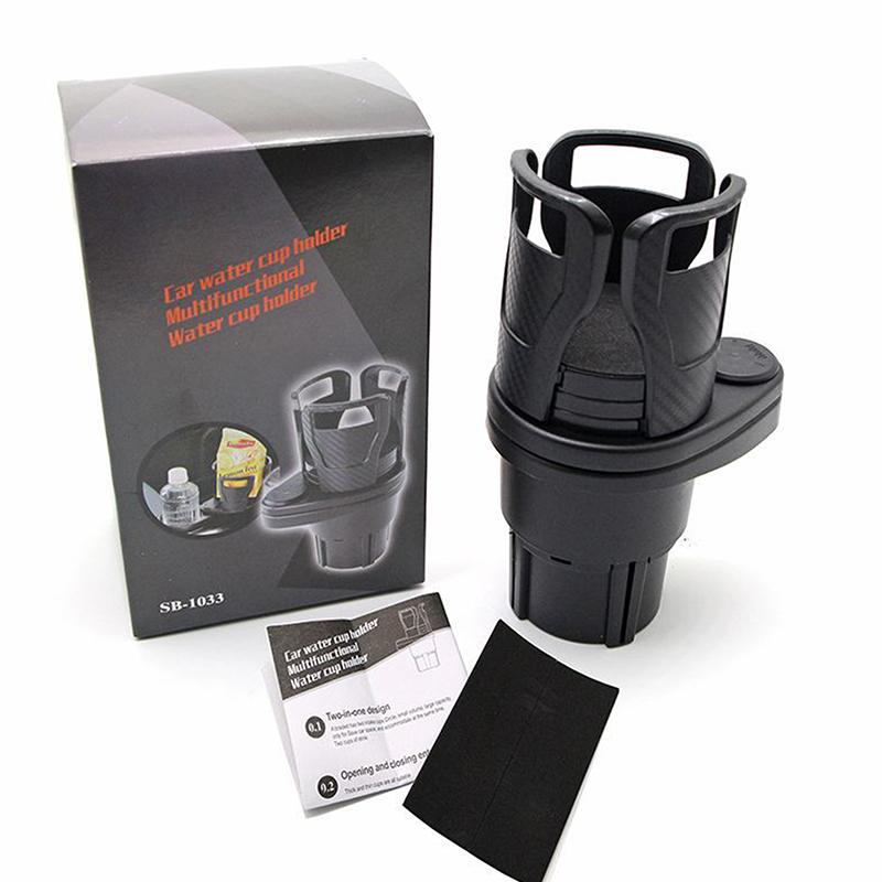 Multifunkční držák na vodu do auta 360 Přenosný otočný nastavitelný tácek do auta expandér držáku na pohár do auta