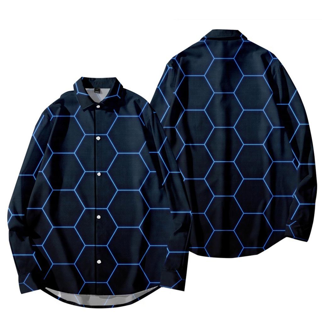 Fall Digital Printing New Fashion Casual Long Sleeve Shirt