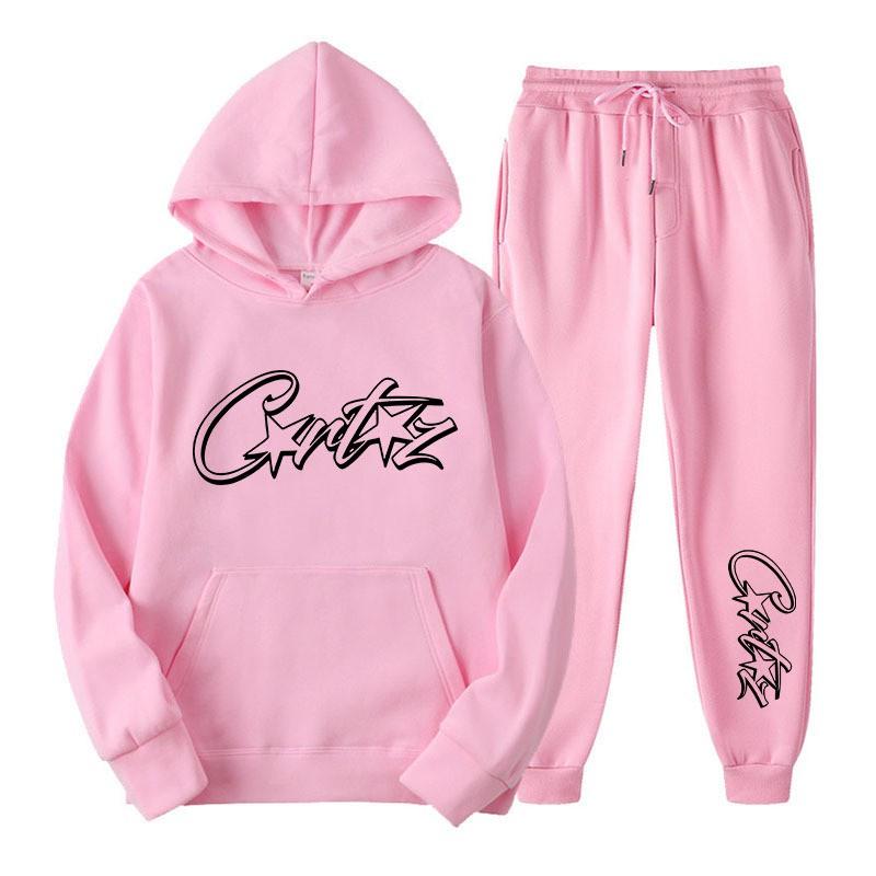 Set Felpa Invernale Unisex Con Grafica Monocromatica Audace Vestibilità Larga Streetwear Tuta per Adolescenti